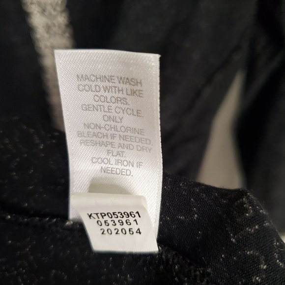 J Jill Wearever Sz XL Tunic Jersey Knit Back Button Floral Geo Hi Lo Hem Stretch - Picture 5 of 8